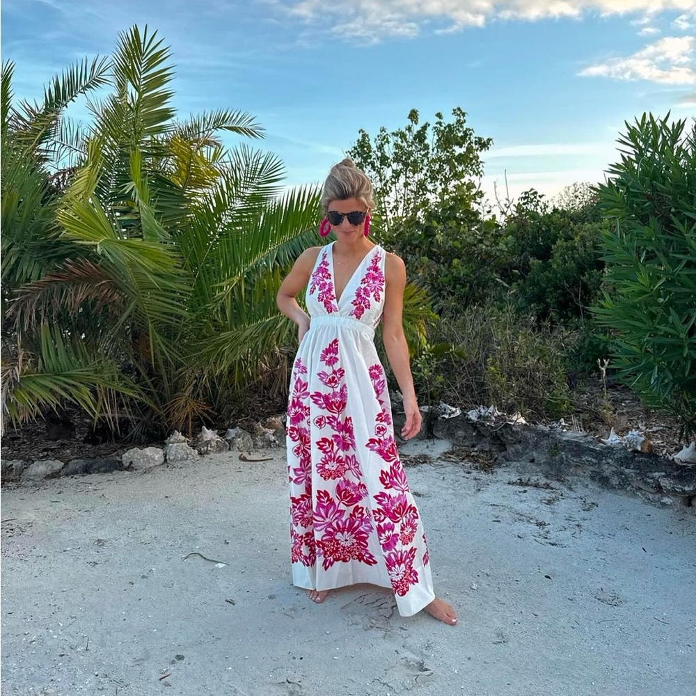 Farm Rio Flowerful Birds Off White Dress Size Small